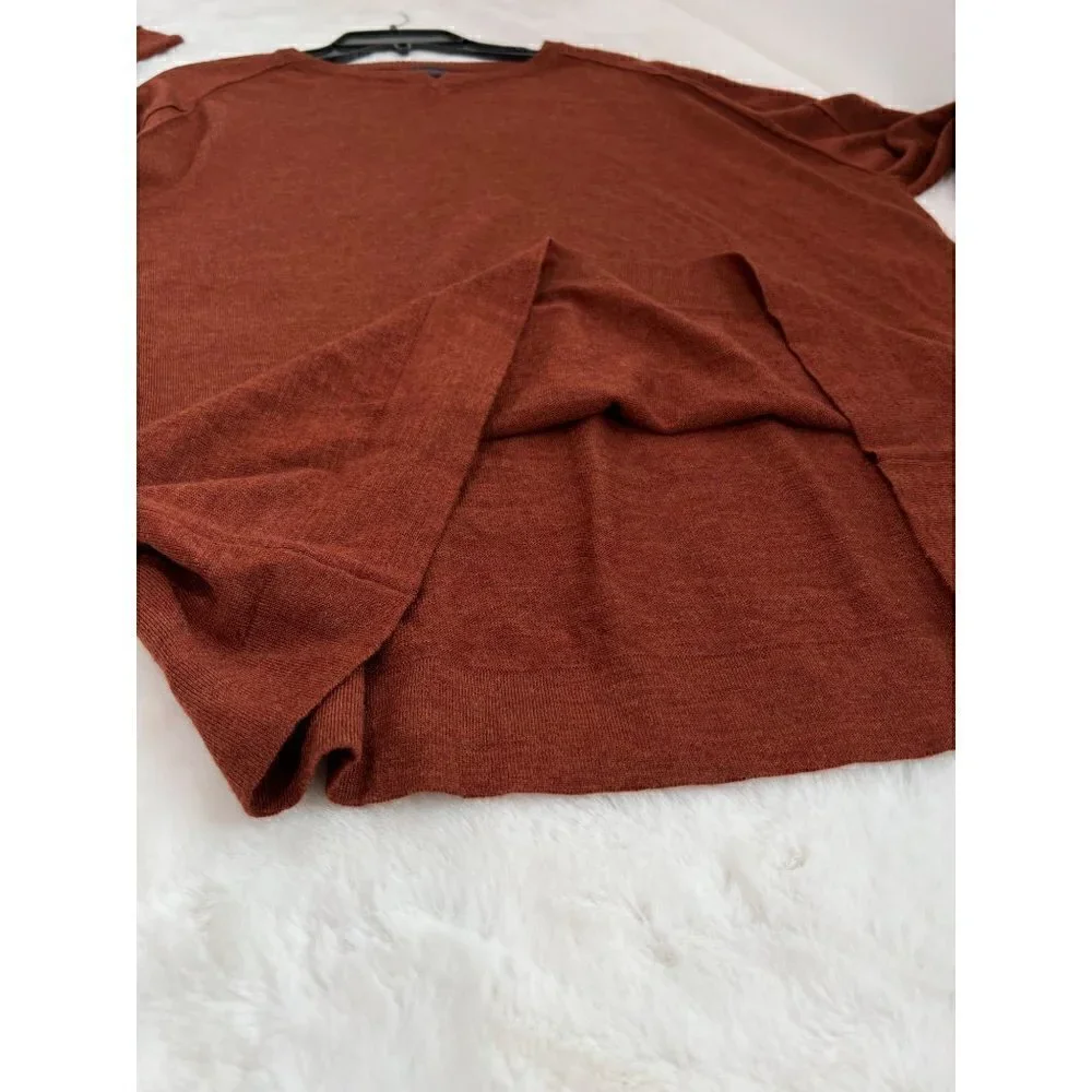 NWT GOOD MAN BRAND Size XL MVP Slim Fit Notch Neck Wool Sweater brown MSRP$185